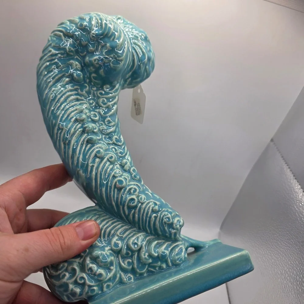 Vintage Royal Haeger Turquoise Figural Bird Vase MCM Art Pottery USA